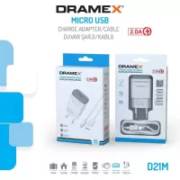 Dramex D21M Şarj Aleti Micro USB Kablolu Set 2.0A