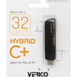 فلاشة ڤريكو مخرج تايب سي 32 جيغا USB 3.1 TYPE C HYBRID C PLUS
