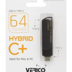 فلاشة ڤريكو مخرج تايب سي 64 جيغا USB 3.1 TYPE C HYBRID C PLUS