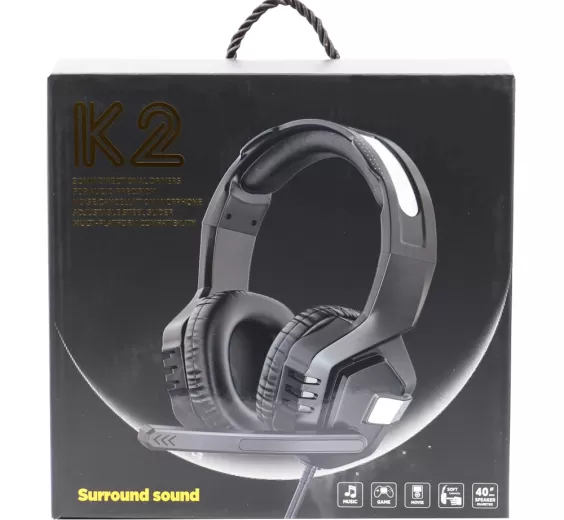 سماعة رأس K2 احترافية ستريو محيطية للألعاب مع ميكروفون