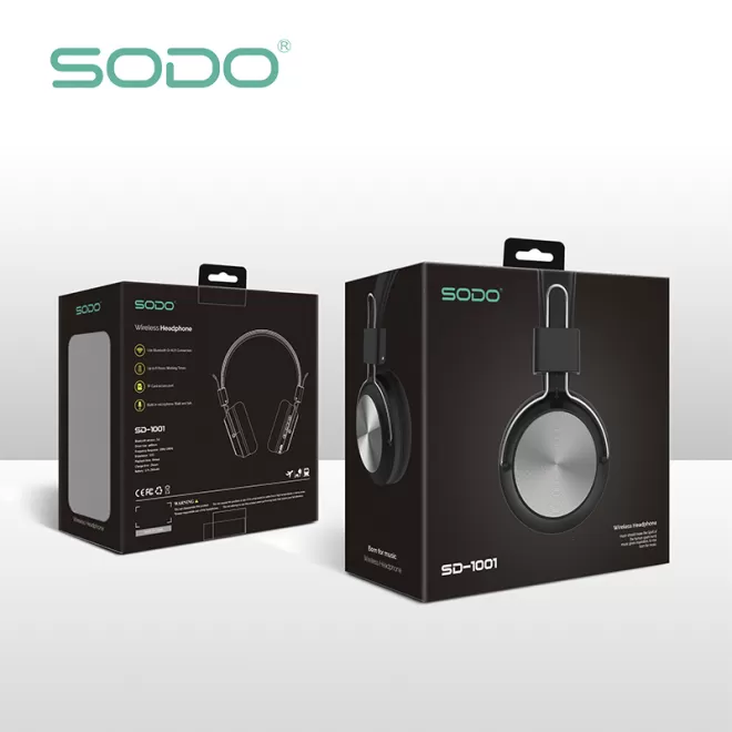 سماعة الرأس SODO SD-1001  بلوتوث - مدخل بطاقة الذاكرة - أوكس